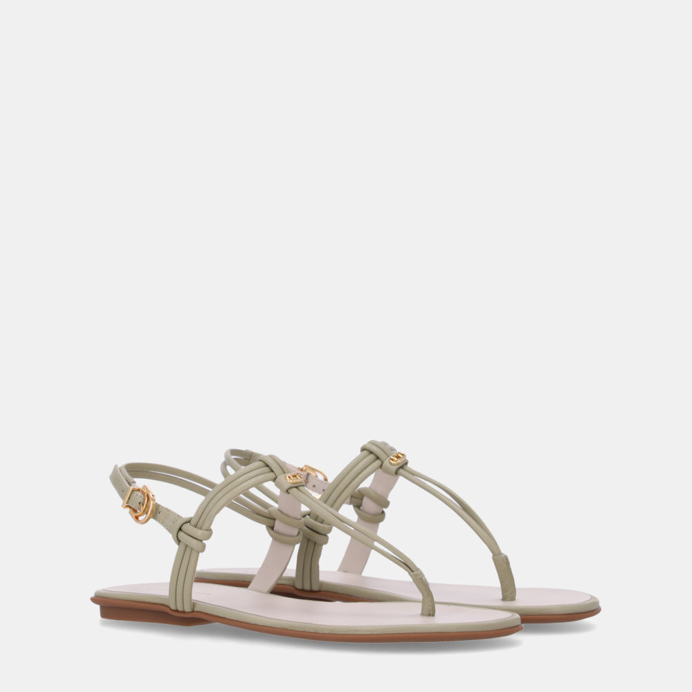 Luz da Lua Sandália Rasteira Saara Pistache