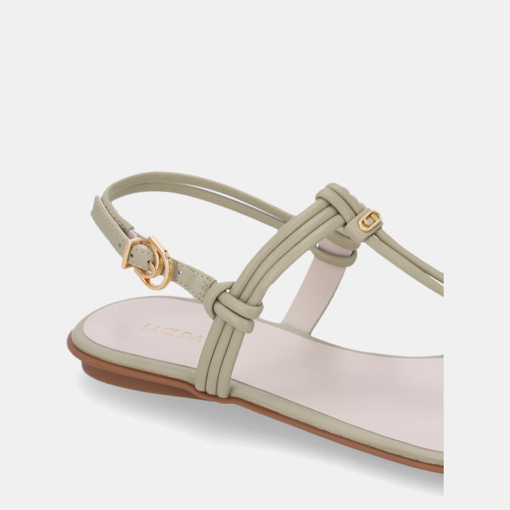 Luz da Lua Sandália Rasteira Saara Pistache