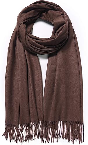 Echarpe Tipo Pashimina Marrom Escuro