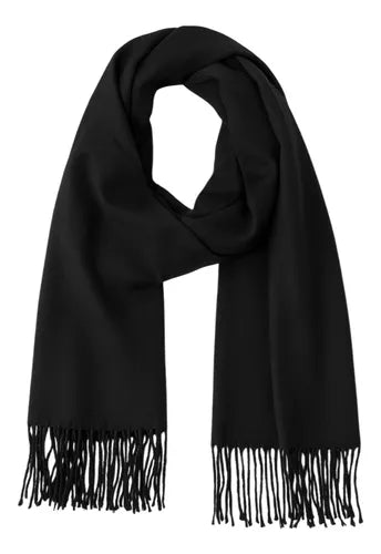 Echarpe Tipo Pashimina Preta