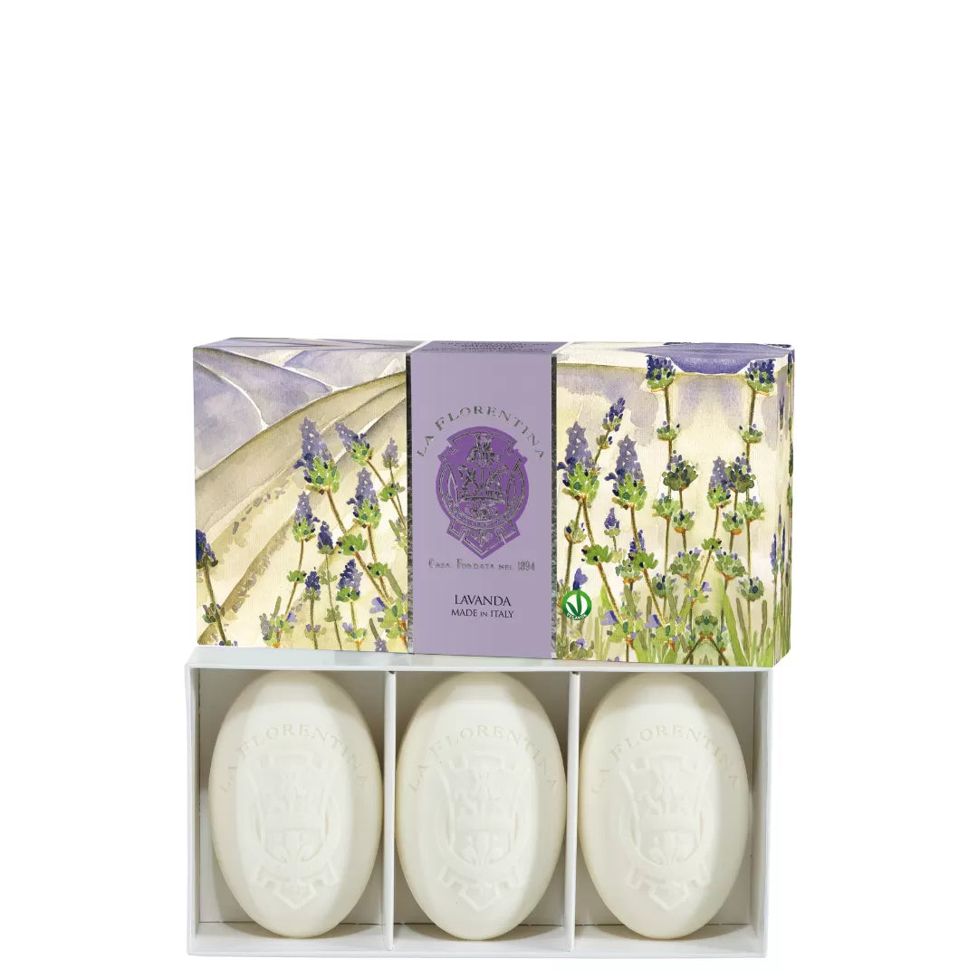 LA FLORENTINA CAIXA COM 3 SABONETES LAVANDA