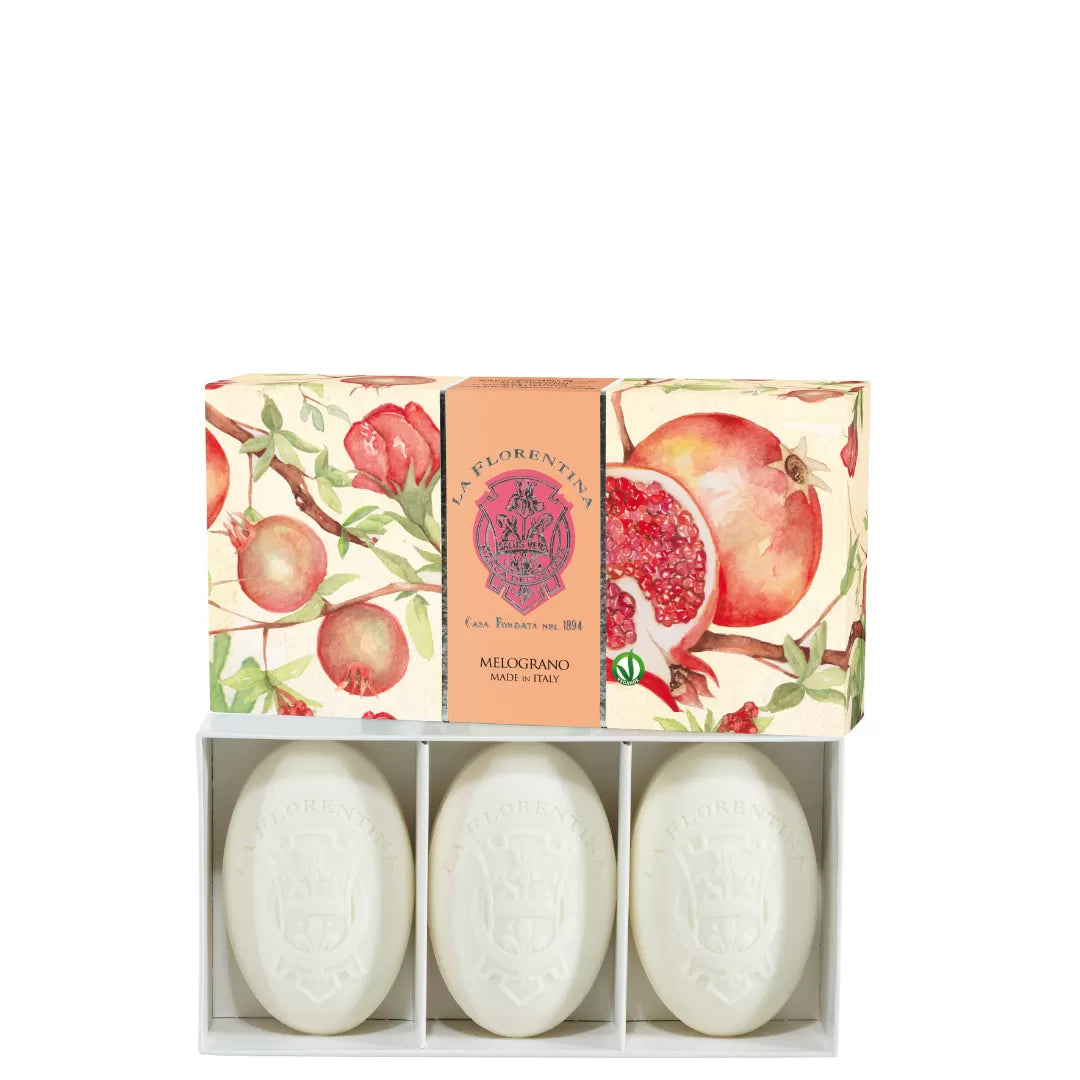 La Florentina Caixa com 3 Sabonetes Pomegranate